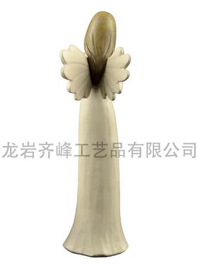 欧式家居装饰品客厅书房摆件树脂白色抱心天使 厂家直发