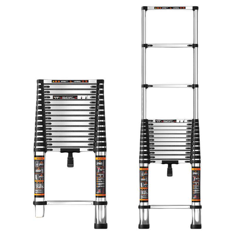 伸缩梯子家用人字梯加厚不锈钢直梯便携升降楼梯折叠铝合金