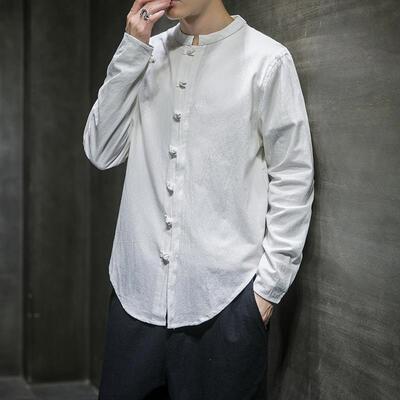 Y 75071 Chinese Style Cotton Linen Shirt 中国风衬衫