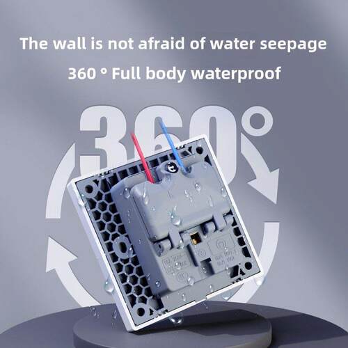 吉典户外防水插座面板Ip68防水户外防雨花园庭院专用86型开关16A