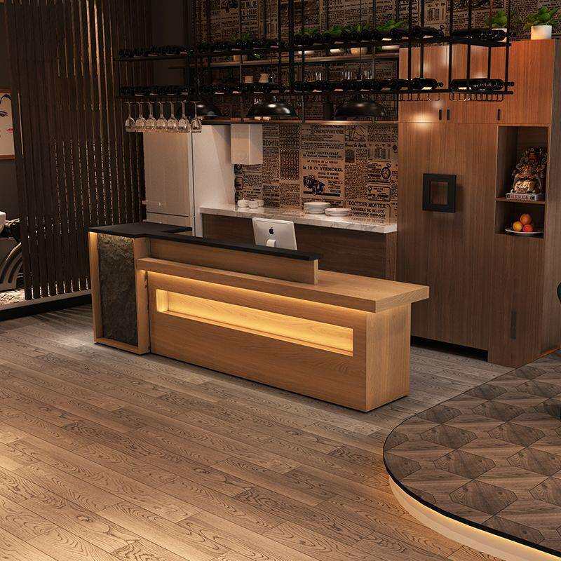 复古艺术收银台养生馆多功能吧台服装店工业风接待台商铺高端柜台