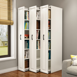 书房可移动推拉窄书柜抽屉式隐形书橱置物架书架，组合定制侧面开柜