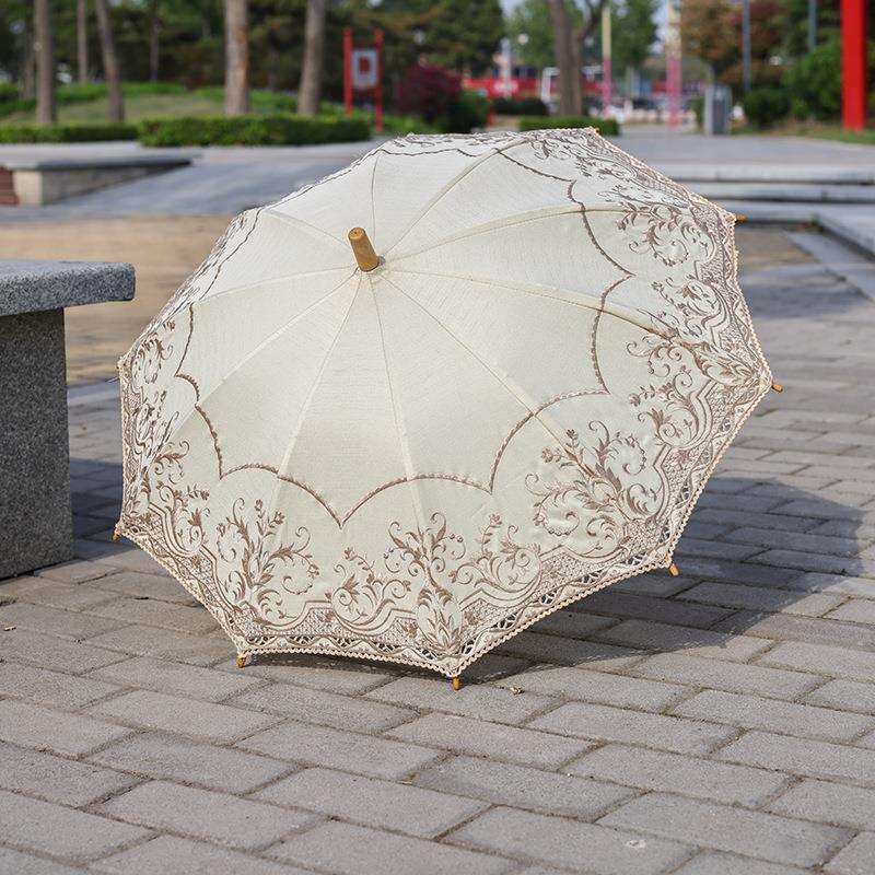 舞蹈婚礼手工棉花边伞蕾丝伞花边镂空满工伞纯手工雨伞防雨