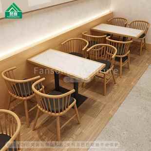 茶餐厅连锁餐饮桌椅组合主题餐厅靠墙卡座沙发简餐茶楼实木桌椅