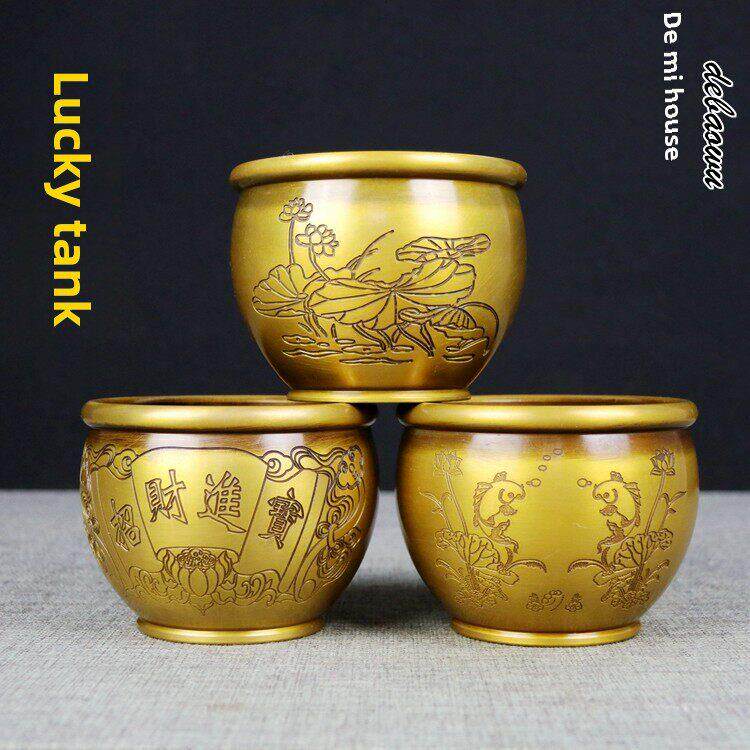 铜缸饰品纯铜缸烟灰缸水缸聚宝盆香炉家居风水工艺品铜缸