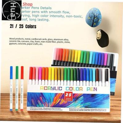Color Permanent Acrylic Paint Marker Pens for Fabric C