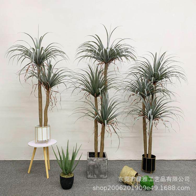 仿真绿植盆栽热带植物仿真龙血树多杆丝兰树落地盆栽摆件橱窗造景