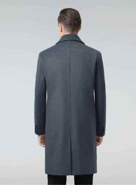 新款士毛2338-C-J呢外套年爸爸男秋冬脱卸可羽绒内胆长款羊中毛呢