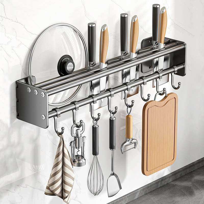 厨房挂钩架免打孔勺子铲子挂杆刀具收纳架壁挂锅铲挂架排钩,厨房/烹饪用具,厨房抽屉置物架,淘宝优惠券,粉丝福利购,淘宝优惠卷