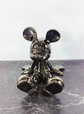 板简约现代卡通电3688镀老树鼠摆件样间儿童房卧室客厅桌脂面装饰