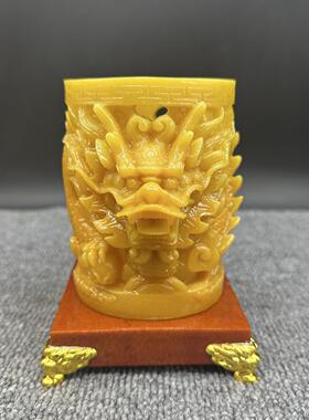 树脂飞龙笔筒 创意家居桌面摆件装饰浮雕办公室工艺品