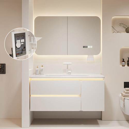 喜万鑫智能浴室柜组合陶瓷一体盆化妆室洗漱台洗手盆柜洗脸盆柜