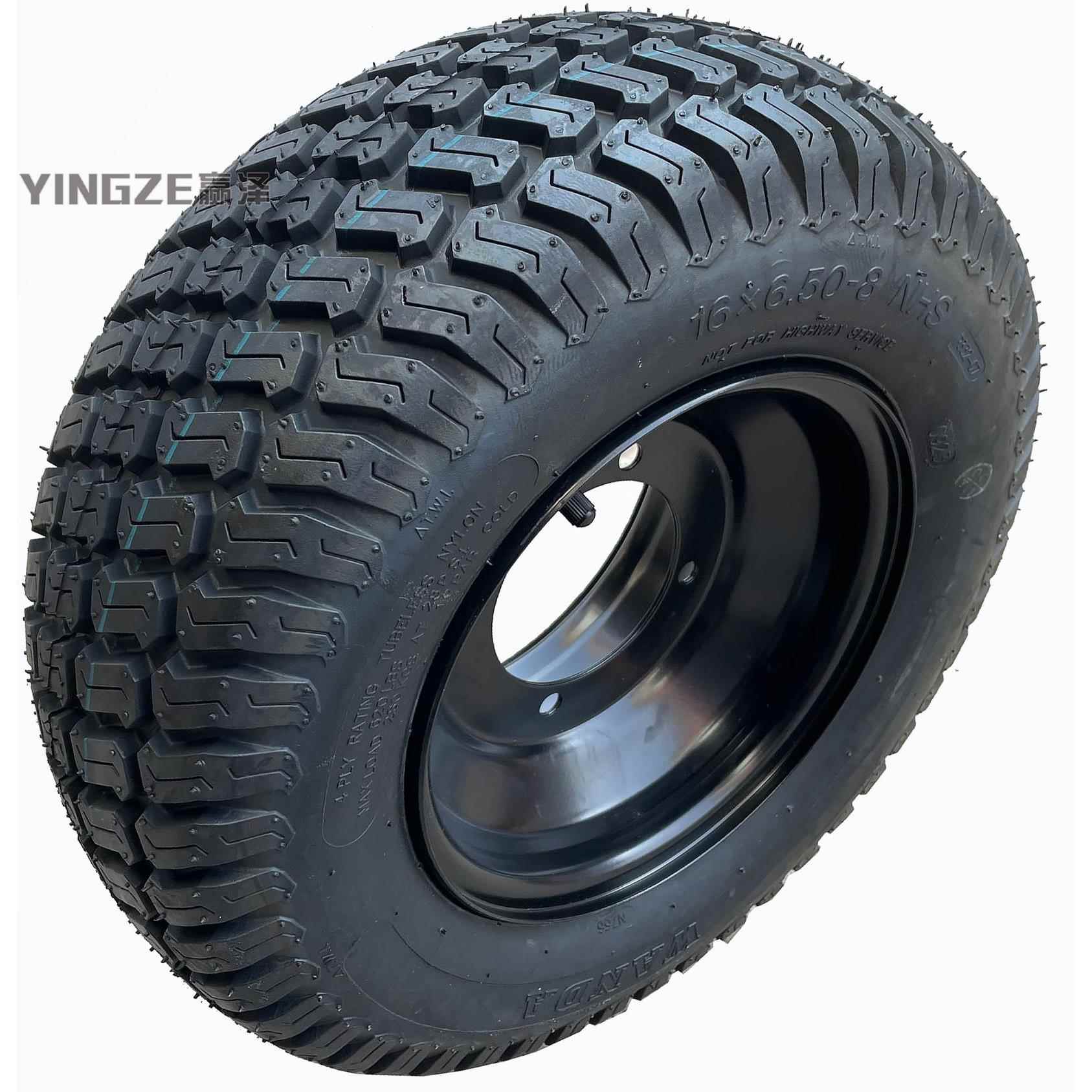 改装四轮电动摩托 托沙滩车卡丁车16X6.50-8寸真空轮胎轮毂公路花