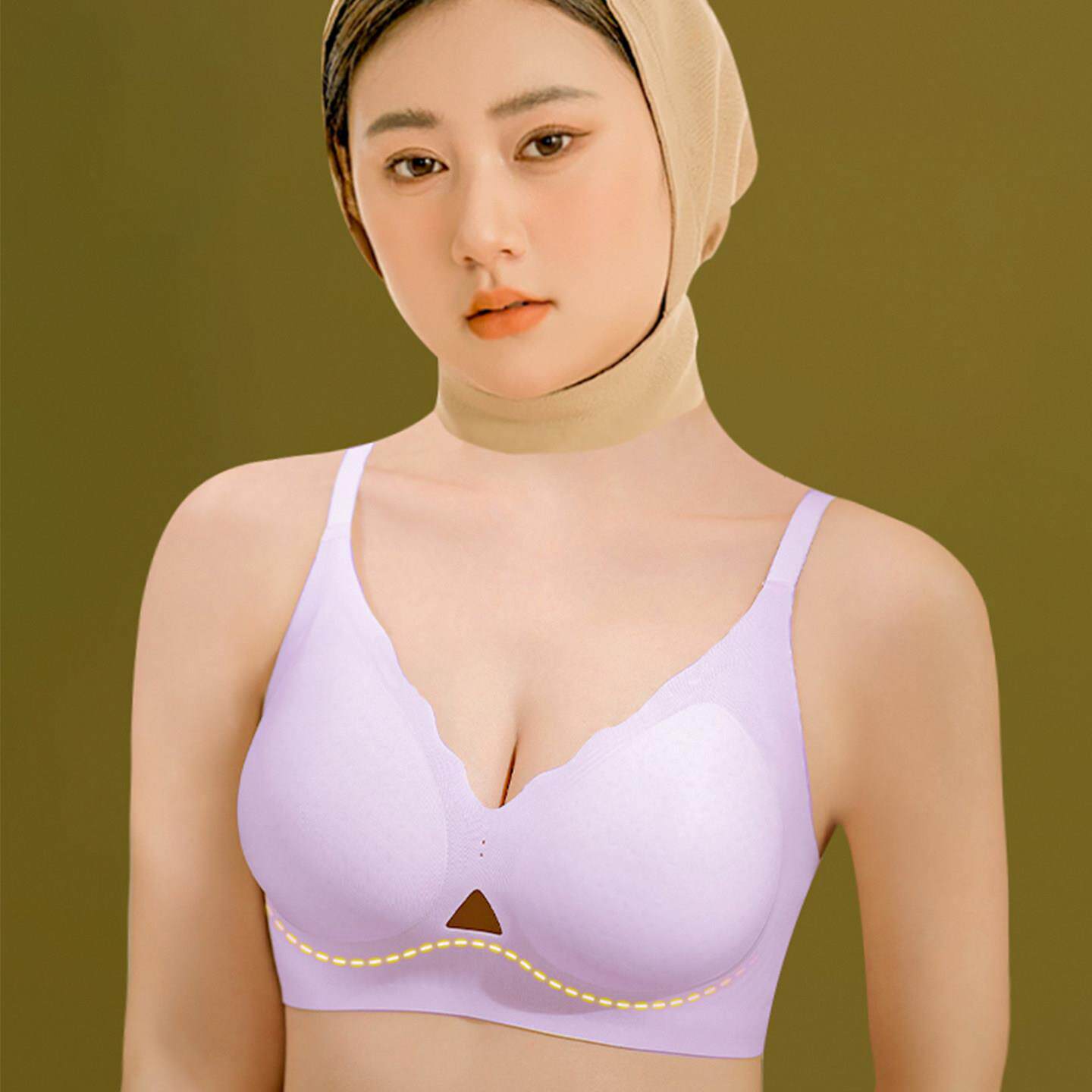 超薄款无痕无钢圈调整型防下垂收副乳内衣女大胸显小聚拢文胸胸罩