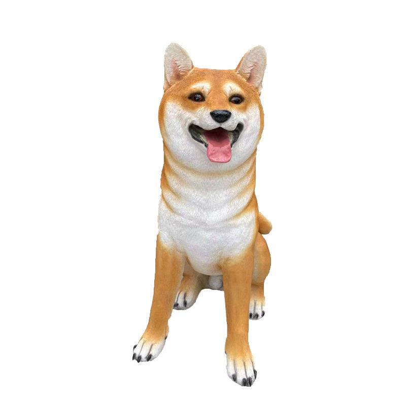 户外庭院装饰动物雕塑柴犬模型门口看门狗落地摆设仿真秋田犬摆件