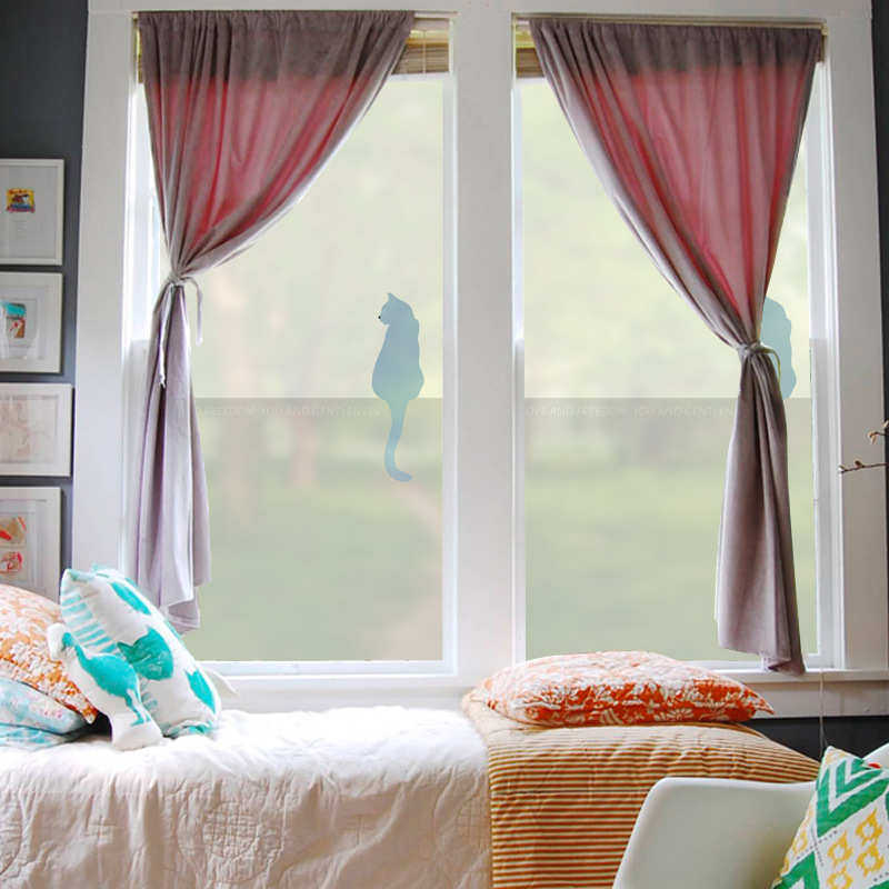 新款浴室卫生间猫咪装饰贴透光不透明磨砂PVC玻璃贴D1219现代简约,家居饰品,软装墙贴,淘宝优惠券,粉丝福利购,淘宝优惠卷