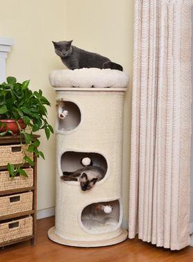 正品catr凯瑞猫家爬架多猫庭剑麻桶猫y凉架子的猫窝猫树一体不占