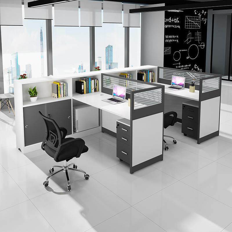 职员办公桌简约现代椅组合员工位桌2/4/6人位屏风卡座财务隔板