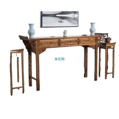 新中式实木条案香案榆木农村中堂奉供桌佛台家用仿古供台神台条几