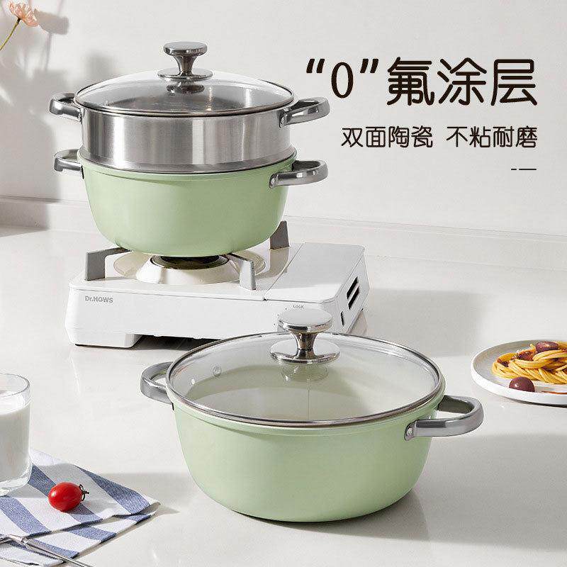 Non-stick saucepan, elegant ceramic stew pot with lid