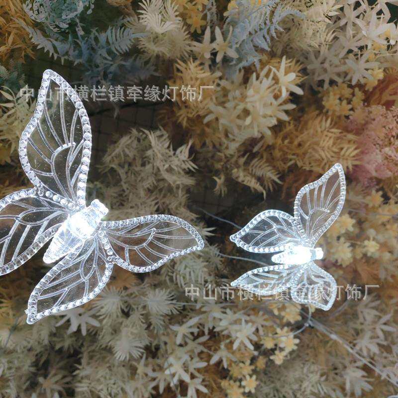 新款婚庆道具亚克力蜜蜂蝴蝶吊串宴会厅酒店森系婚礼主题装饰吊灯