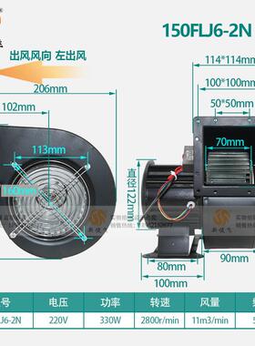 150FLJ6-2N左向 220V 新捷飞 内转子 工频离心风机 铜芯 风量强劲