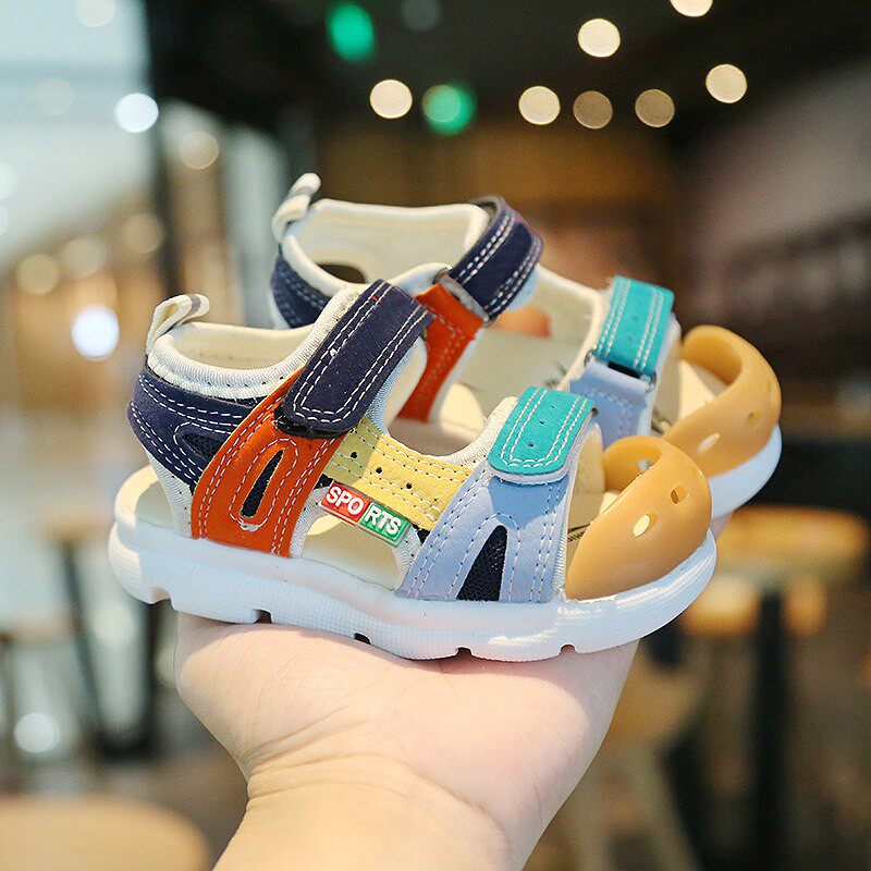 婴幼儿凉鞋软底透气不闷脚夏季男童包头宝宝鞋子1-4岁半轻便凉鞋