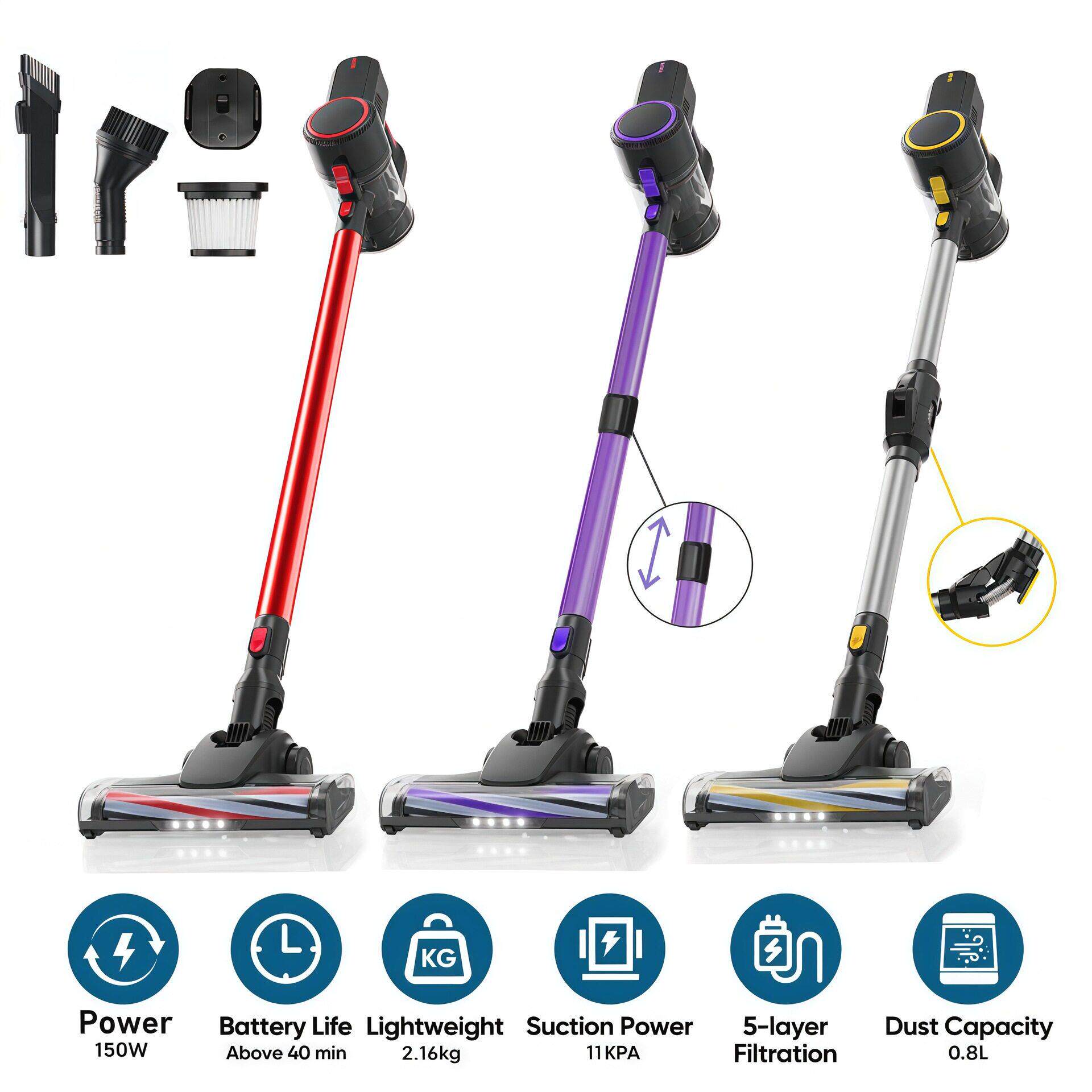 跨境无线手持立式家用便携式吸尘器大吸力多功能除螨吸拖一体机