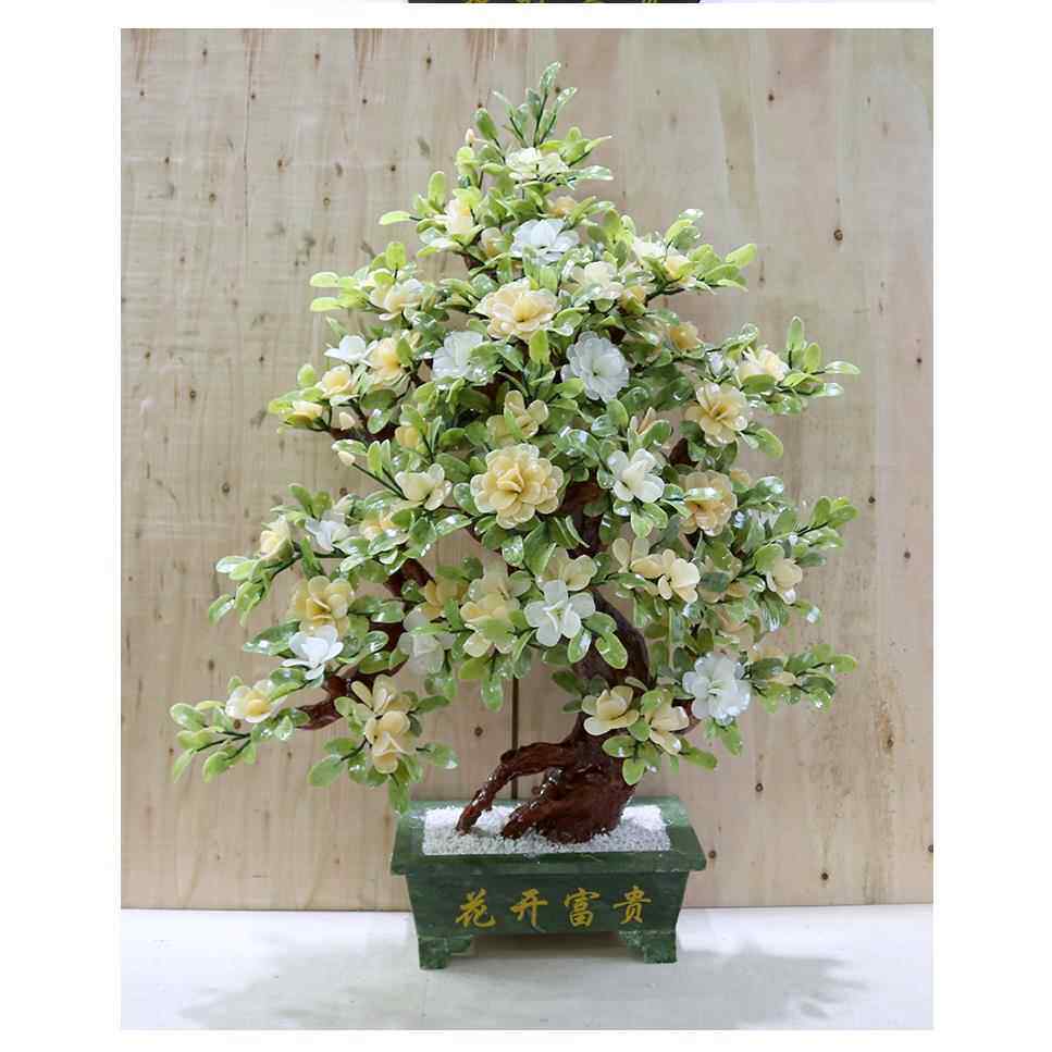 正品天然玉68石品朵牡丹花树大型盆景客厅会所店酒摆件家居装饰工