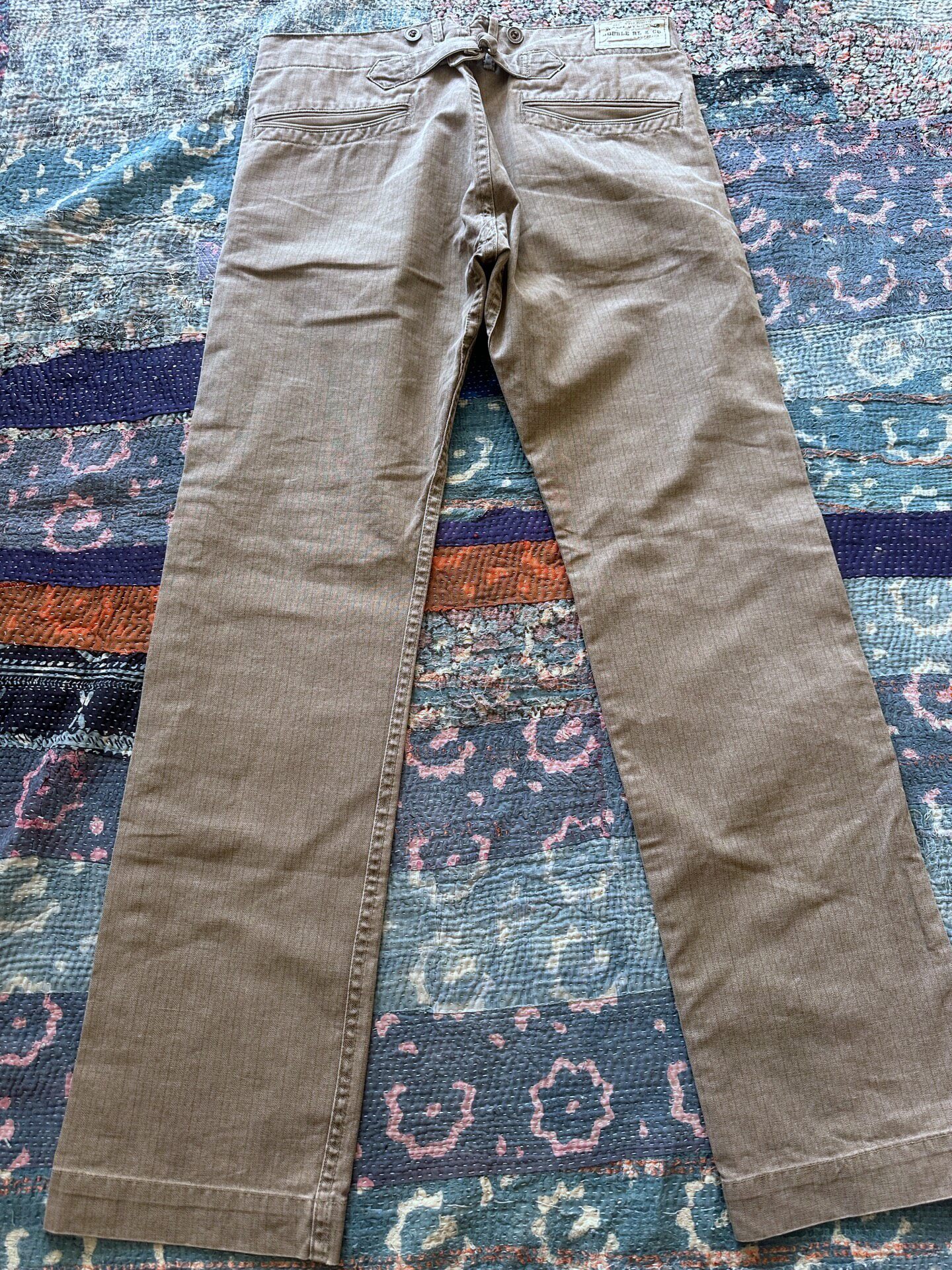 RRL Striped Distressed Casual Pants — front