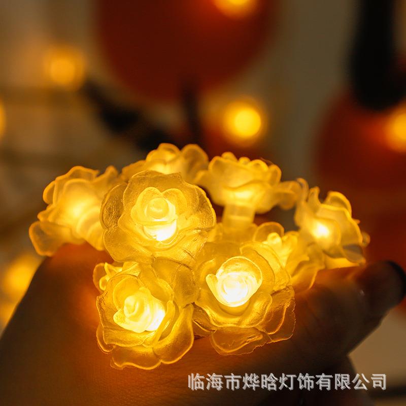厂家led玫瑰花灯串婚庆求婚表白装饰氛围灯串房间装饰小灯串