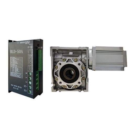 小型蜗轮蜗杆速电机RV50无刷直流电机24V750W蜗轮蜗杆齿轮箱