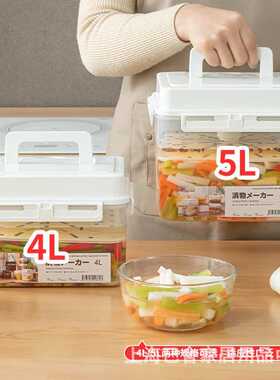 日本大容量泡菜坛子食品级腌制泡爪容器腌菜咸菜罐泡椒鸡爪密封盒