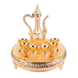 奢华高档酒具套装 六杯一壶一盘欧美简约酒店餐厅送礼创意高脚酒杯