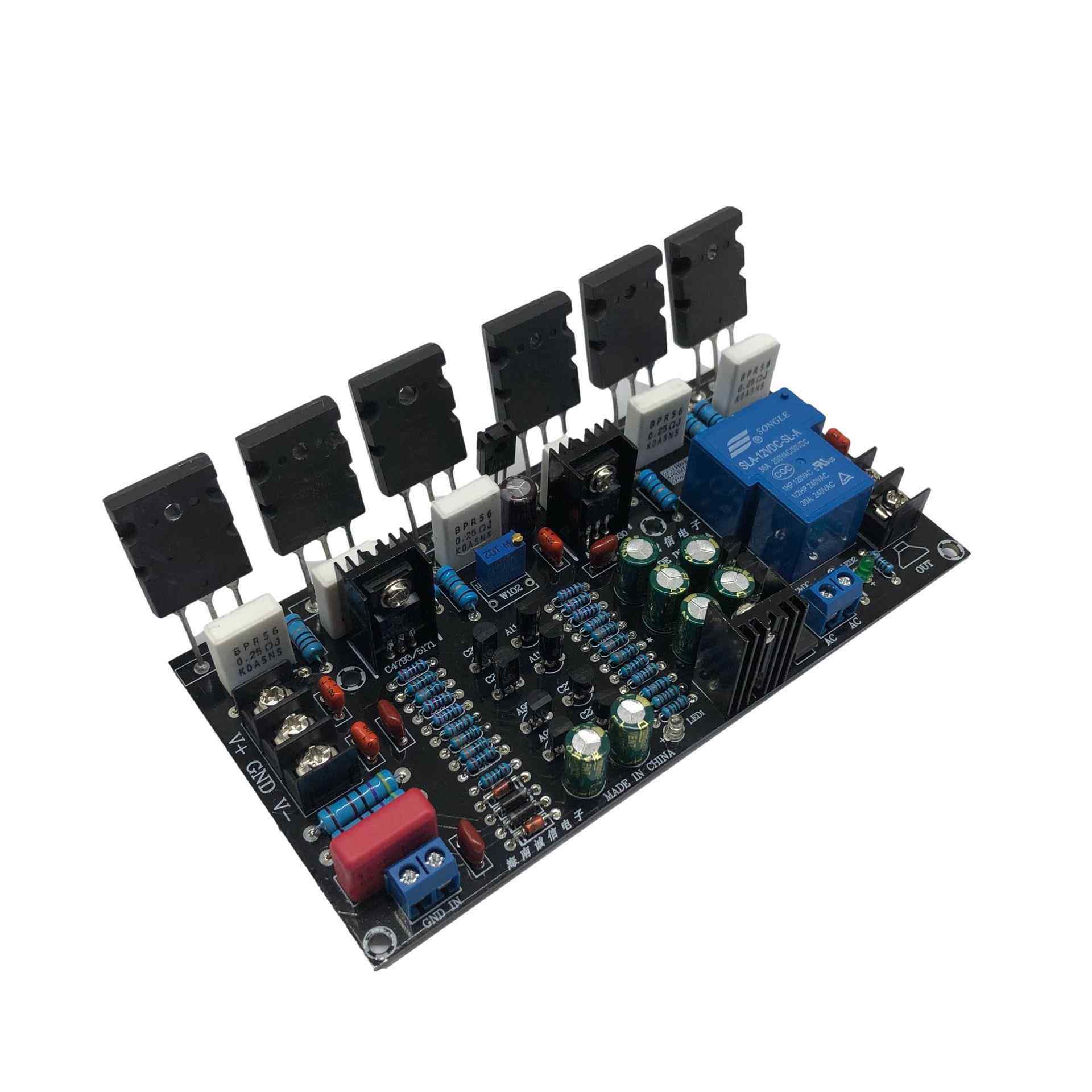 单声道300W功放板1943+5200后级功放板带喇叭保护电路设计使用
