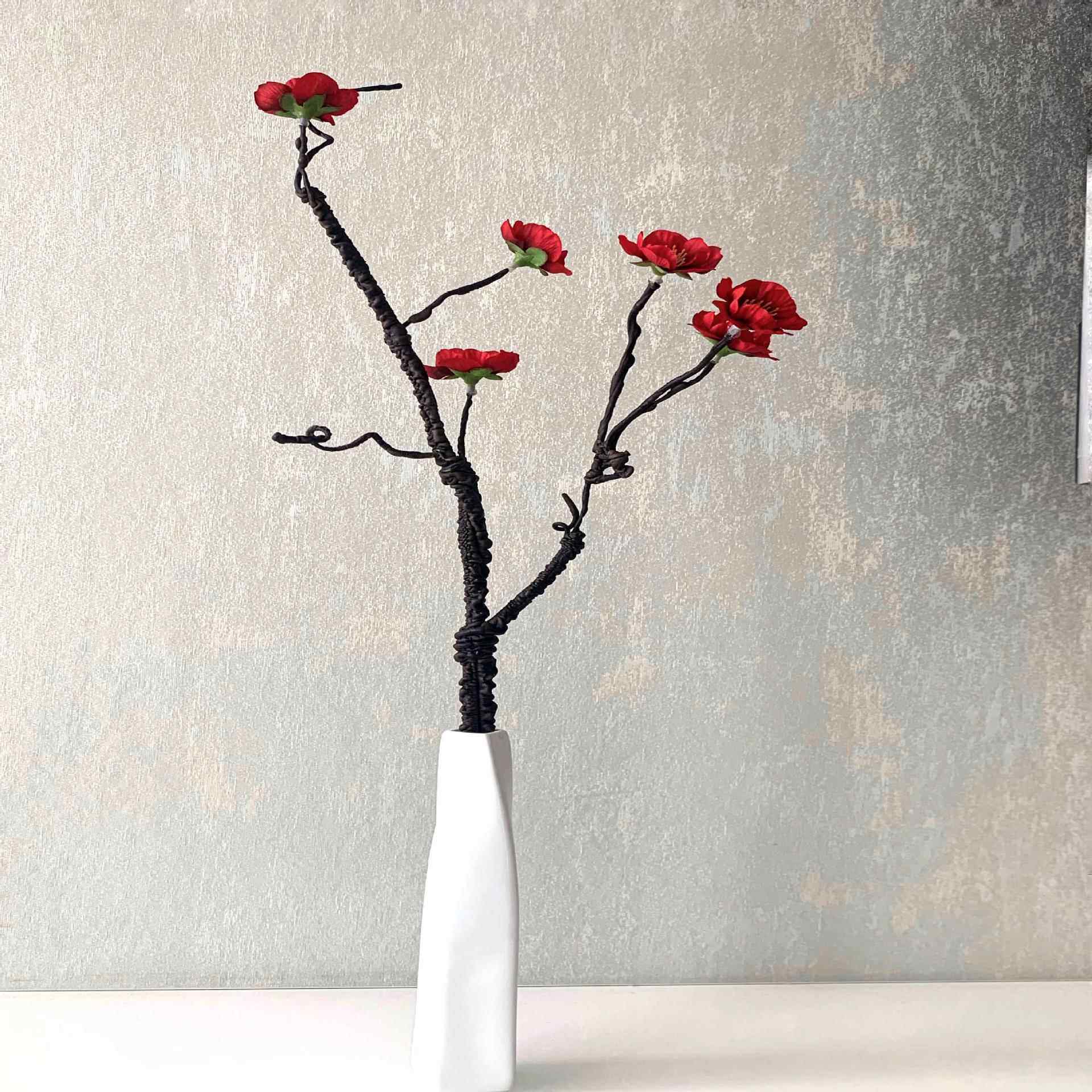 中国风 居家搭配单支桃花 腊梅花 绢花客厅装饰 设计布景插花配饰