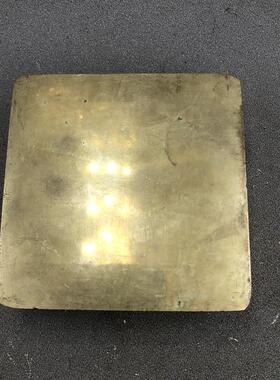 墨盒墨匣文具文房四宝铜墨盒山水风景墨盒办公家居摆件仿古铜器