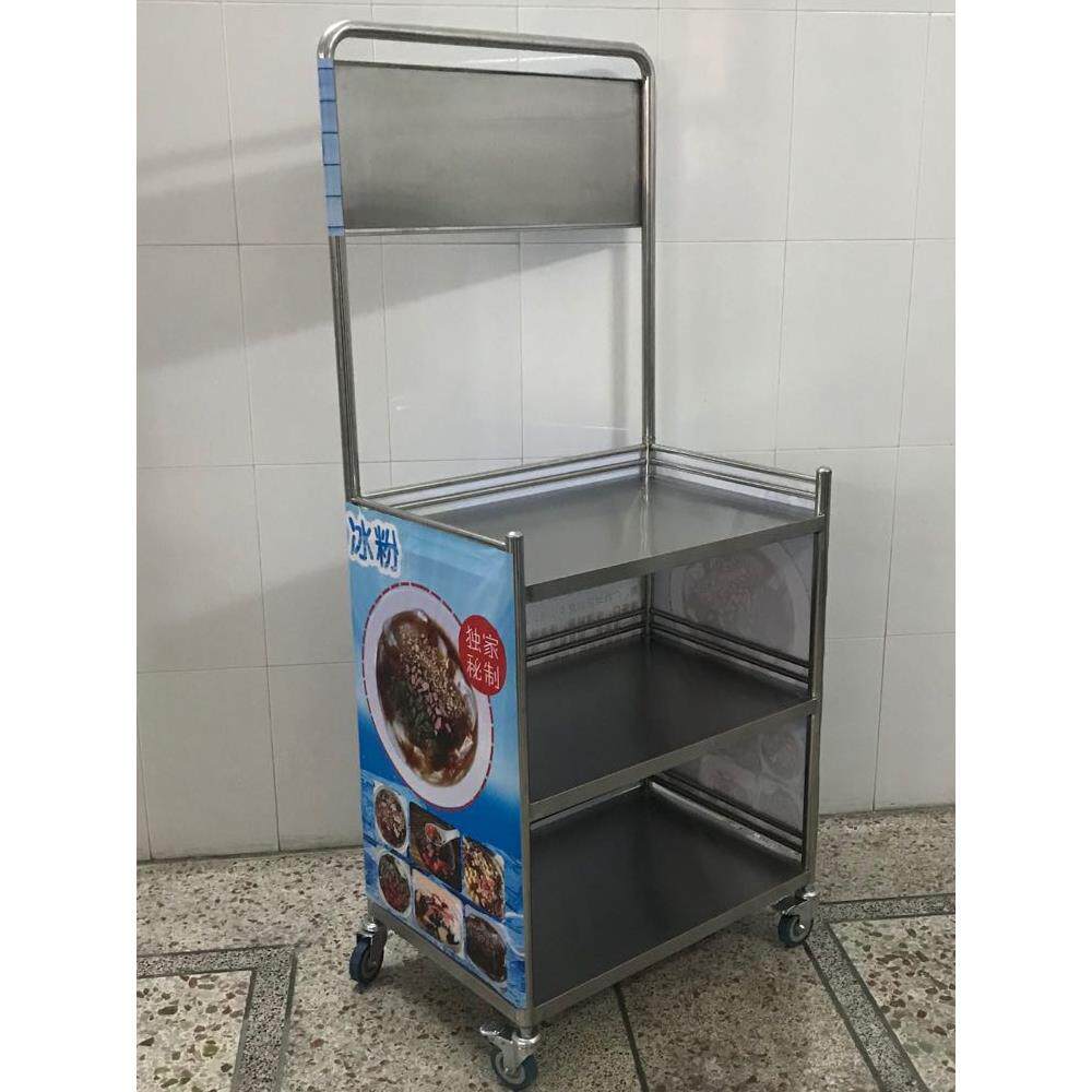 组装加厚不锈钢促销展示架移动小吃车摆地摊试吃展台广告地推桌子