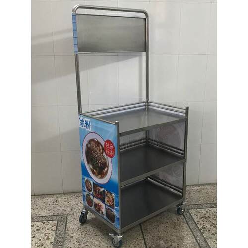 组装加厚不锈钢促销展示架移动小吃车摆地摊试吃展台广告地推桌子