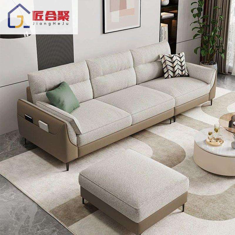 现代简约棉麻布艺沙发可拆洗直排沙发家用客厅沙发小户型组合沙发