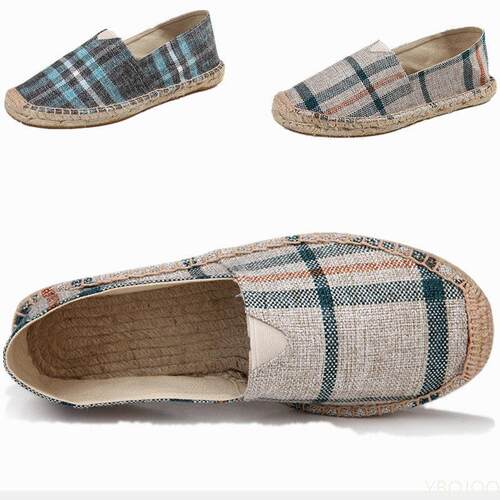 Mens Espadrilles Men Patchwork Slip on Summer Shoes Men Loaf
