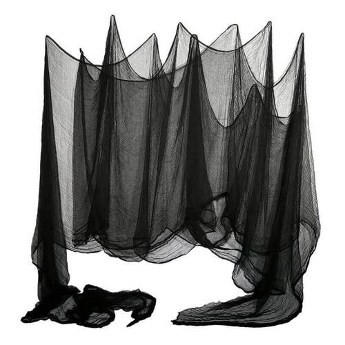 Halloween Decorations Black Creepy Gauze Cloth 76x400CM Wind