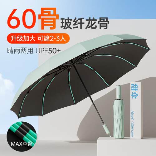 高档24阳骨全自遮女动雨伞加大号加厚加固男晴雨两用学生上学专用