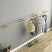 架 店侧挂墙上承重货架简约金色童装 服装 店展示架上墙壁挂衣架女装