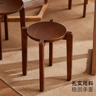 025新2款 SG100 实木餐桌椅新子可叠放家用堆叠凳子 中轻奢式