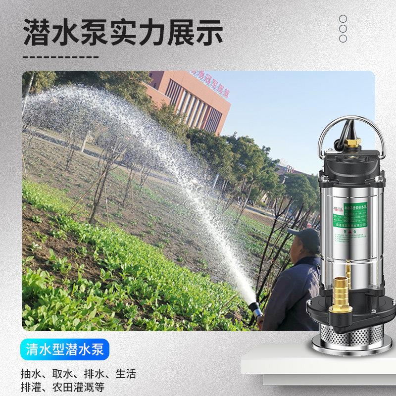全铜电机潜QSB-T水泵2溉20v小型污水泵家用抽水流量农用灌污排抽
