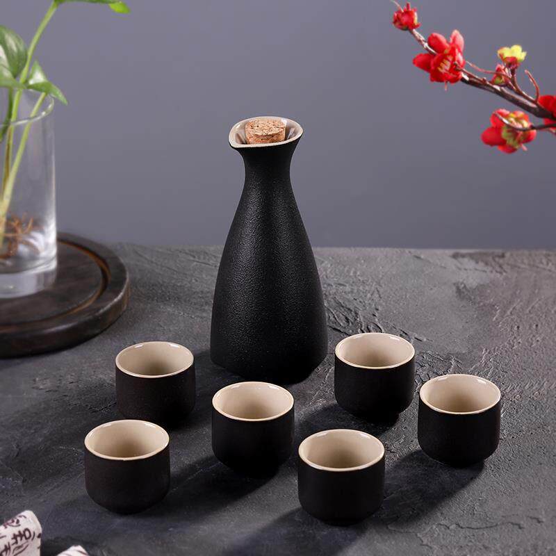中日式酒壶盏陶瓷清酒具白酒杯彷覆古风小酒盅老式分酒器酒杯套装