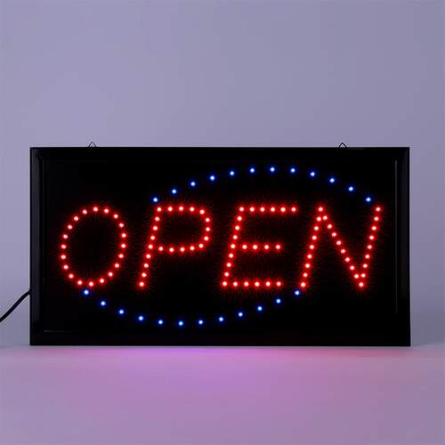 led电子灯箱店铺广告牌展示牌滚动走字OPEN闪光指示动态灯牌