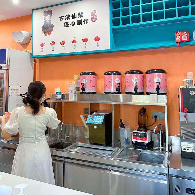 定制奶茶店设备全套冷藏操作台不锈钢工作台冷饮咖啡糖水果茶沙拉