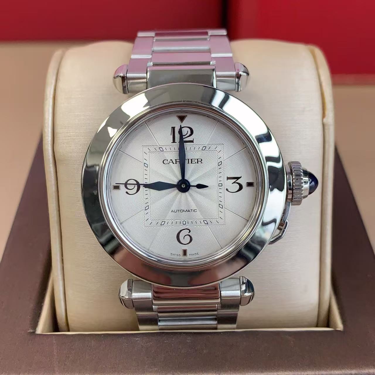 一口价[9.8新]卡地亚帕莎系列精钢自动机械手表男表WSPA0013